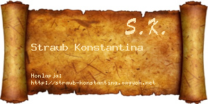 Straub Konstantina névjegykártya